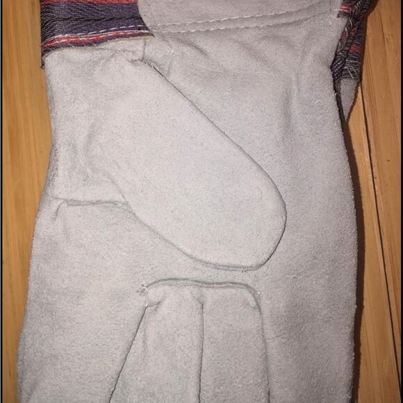 Split Cowhide Leather Palm Work Gloves Sz L 2pk NEW - Picture 2 of 2